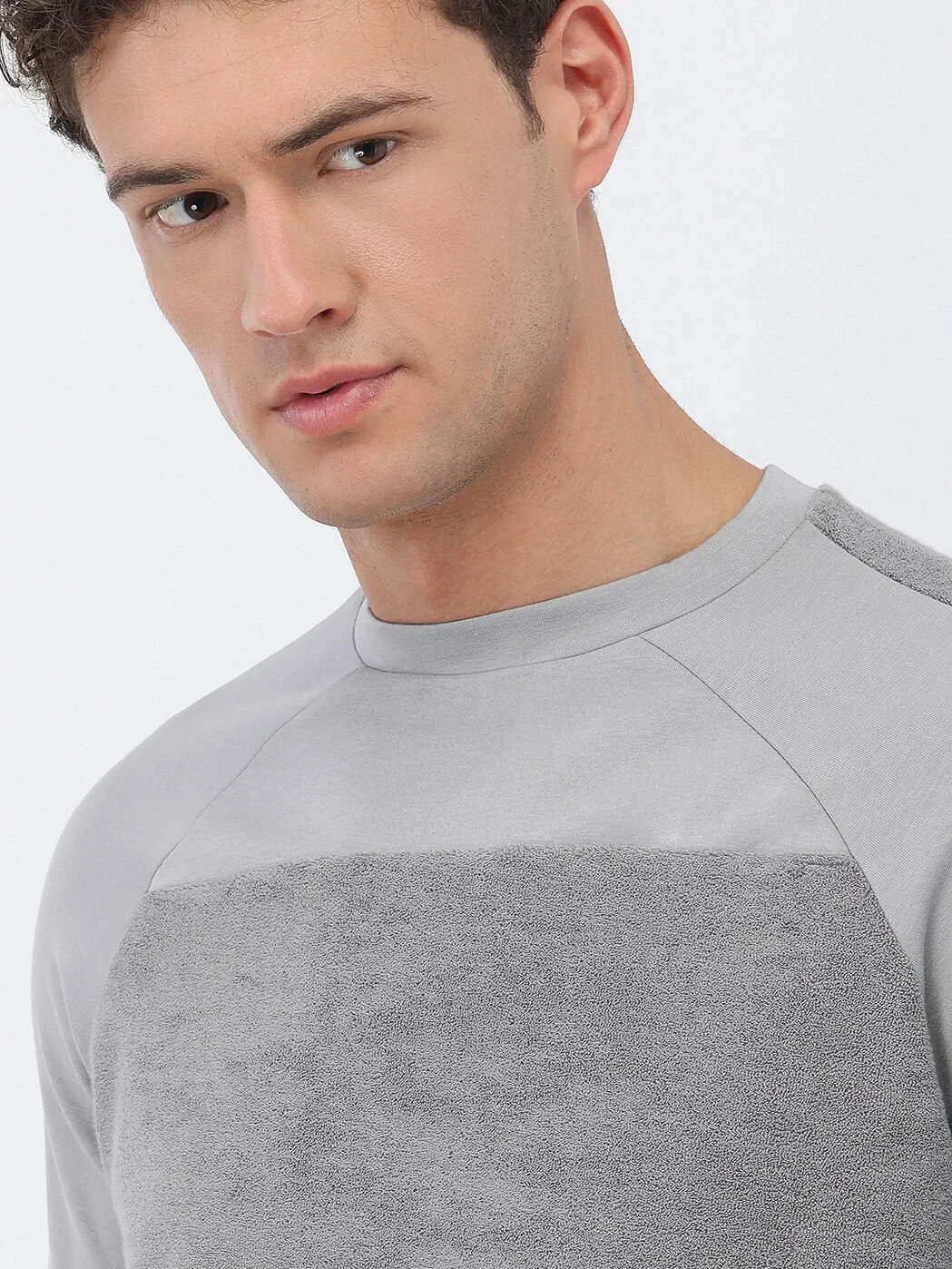 Gri Bisiklet Yaka Sweatshırt - 3