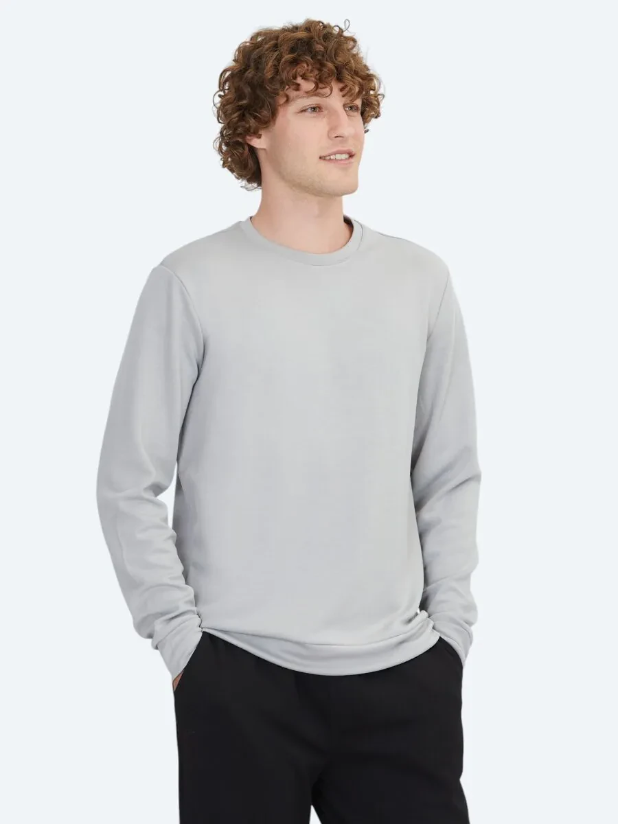 Gri Bisiklet Yaka Sweatshırt - 1