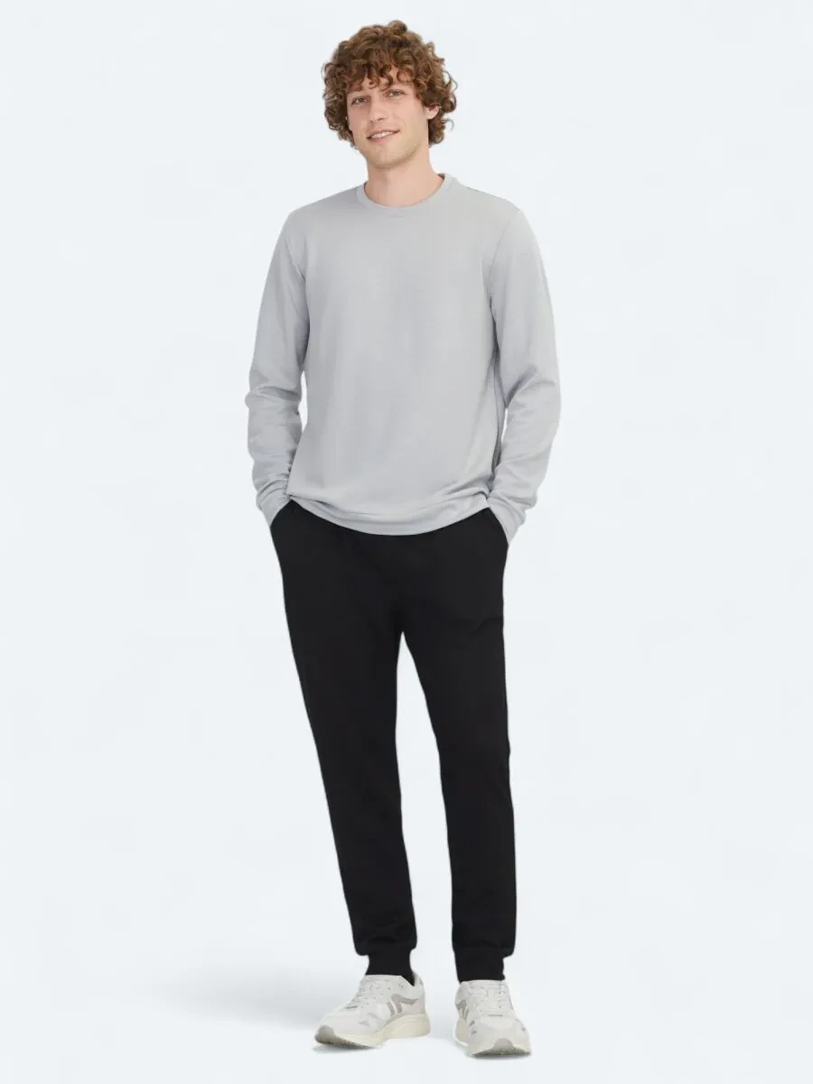 Gri Bisiklet Yaka Sweatshırt - 2