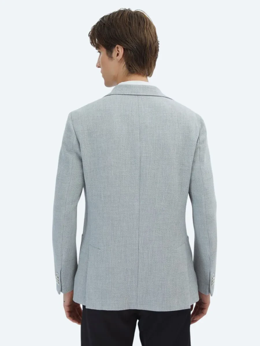 Gri Desenli Modern Fit Ceket - 6