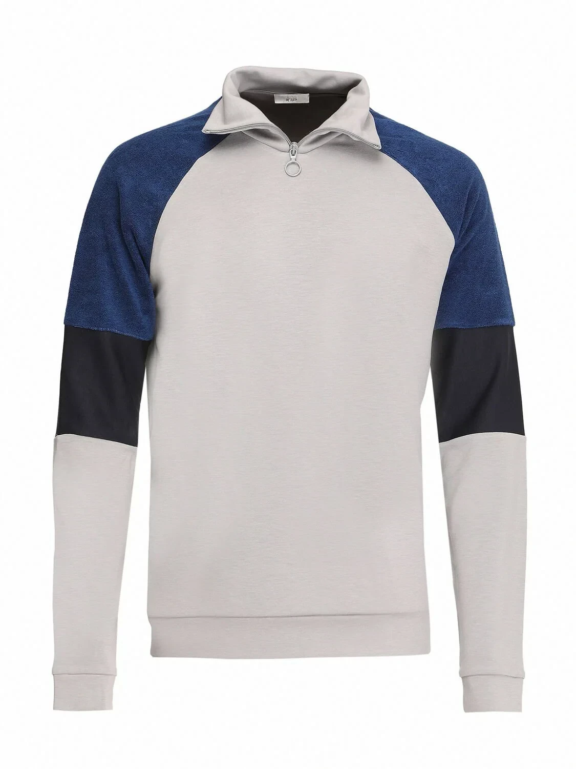 Gri Dik Yaka Sweatshırt - 5