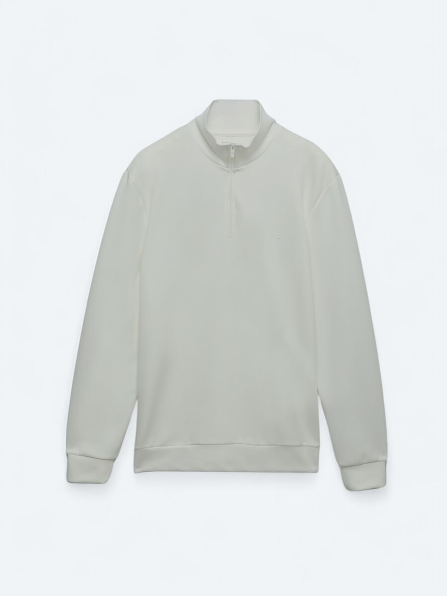 Gri Dik Yaka Sweatshırt - 8