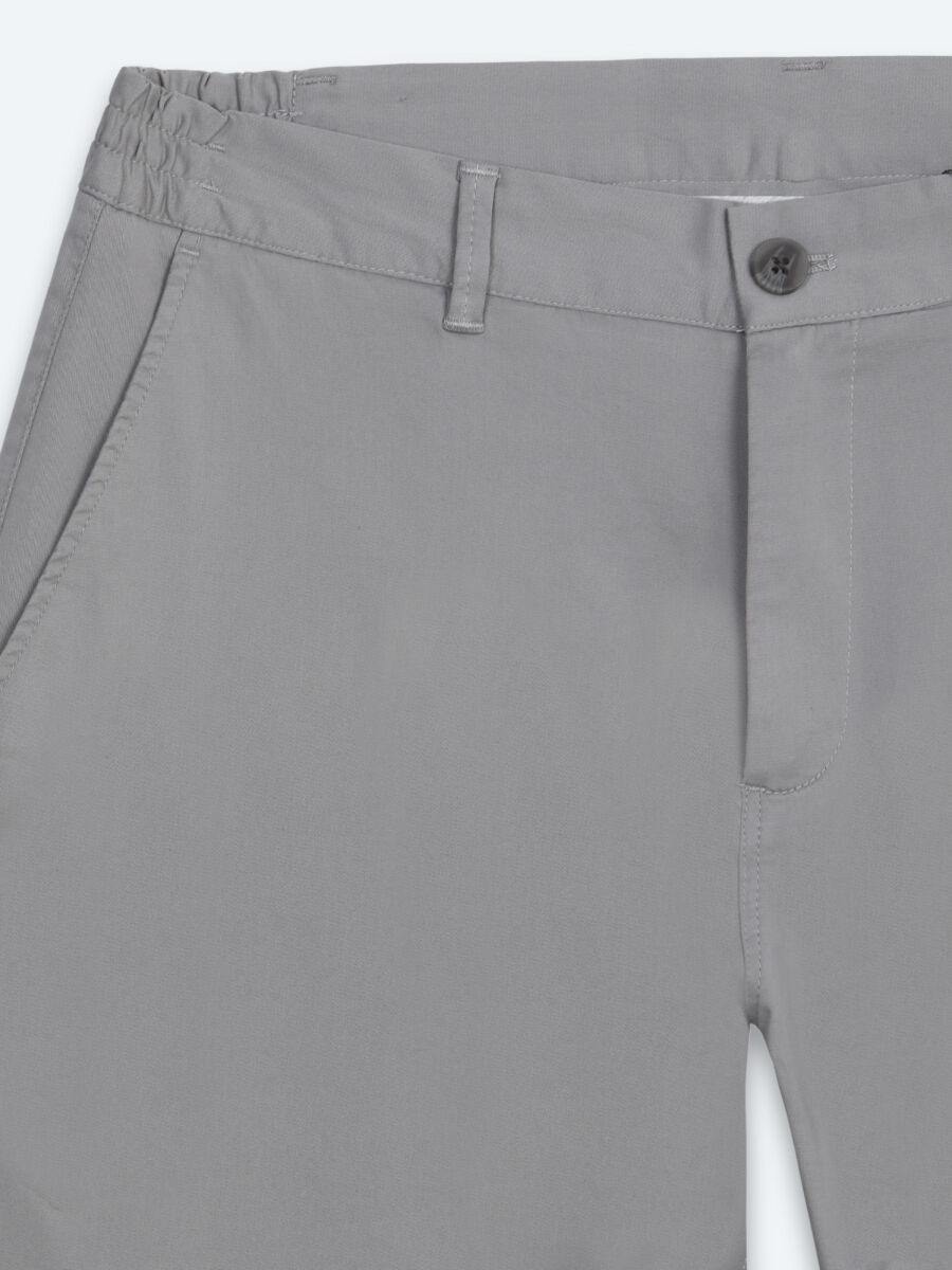 Gri Dokuma Jogging Fit Casual Pamuk Karışımlı Pantolon - 6