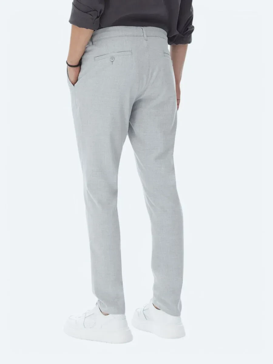 Gri Dokuma Jogging Fit Casual Pantolon - 5