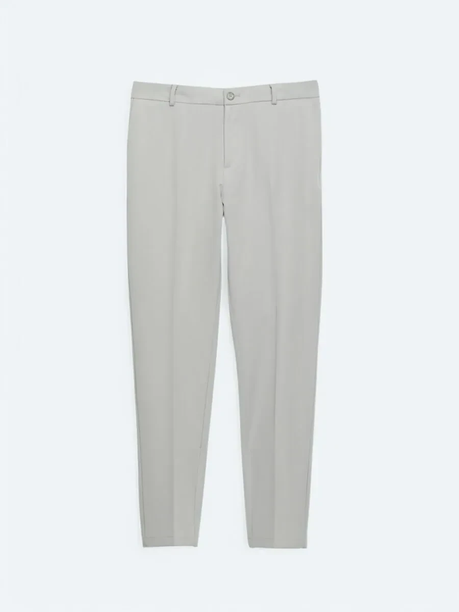 Gri Dokuma Jogging Fit Casual Pantolon - 6