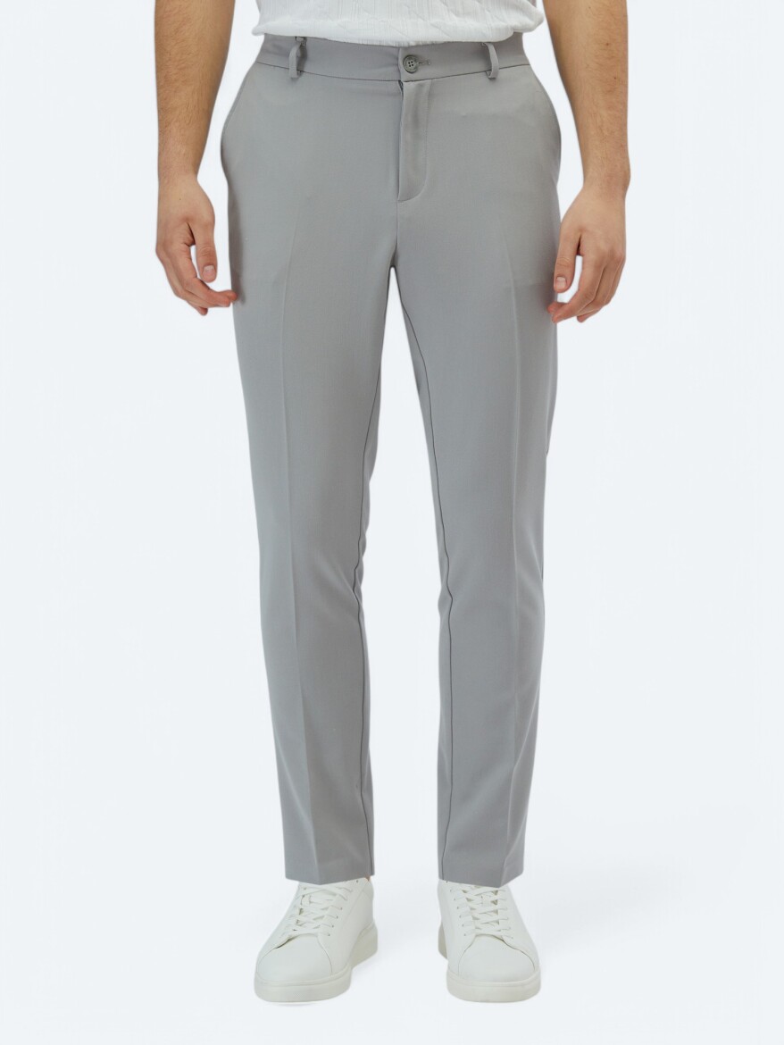 Gri Dokuma Jogging Fit Casual Pantolon - 2