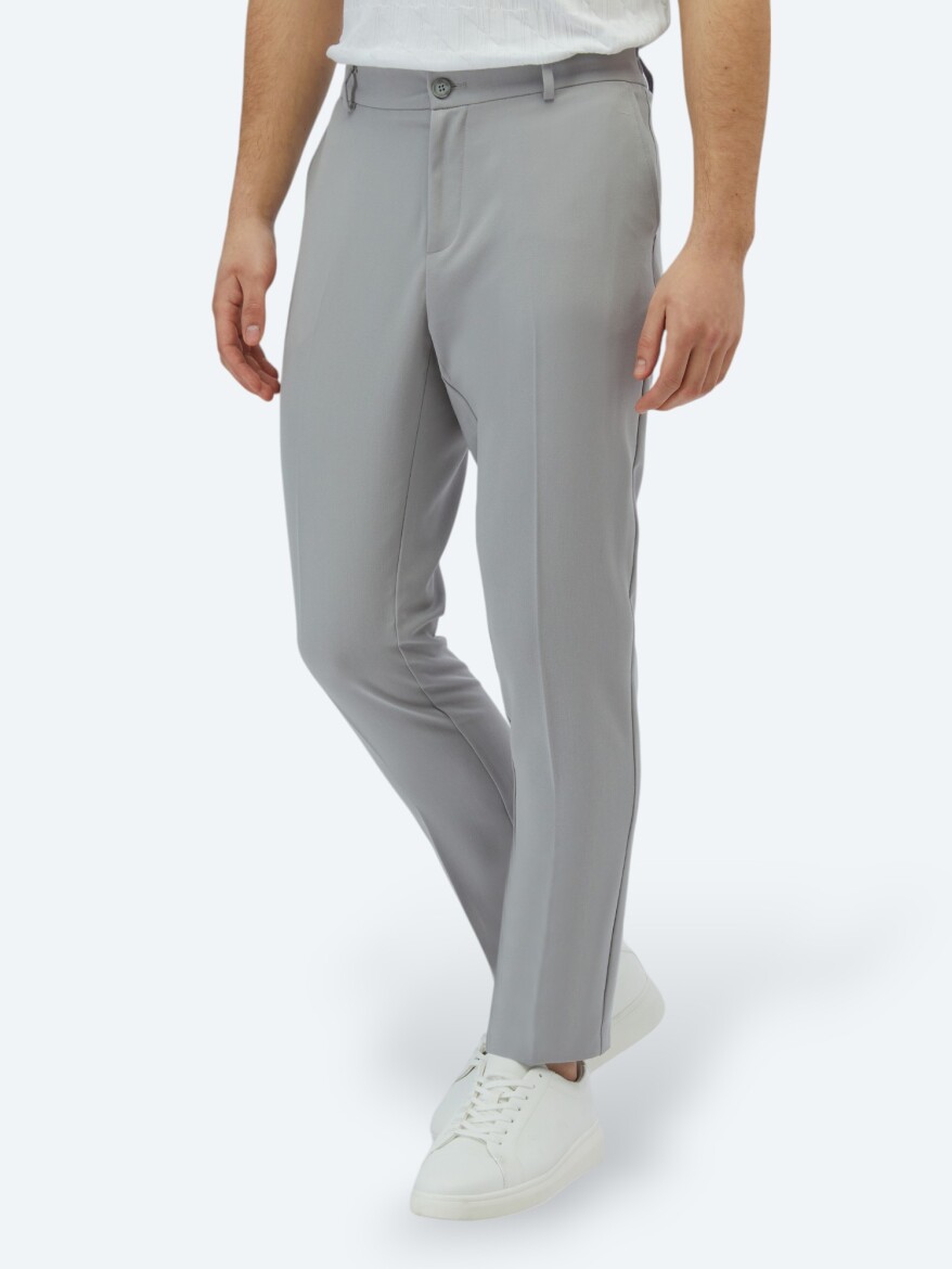 Gri Dokuma Jogging Fit Casual Pantolon - 3