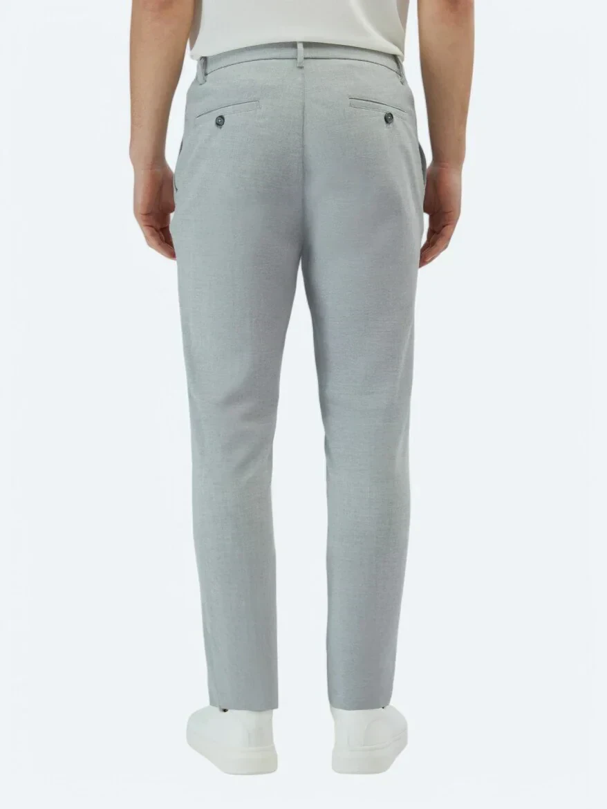 Gri Dokuma Jogging Fit Casual Pantolon 
