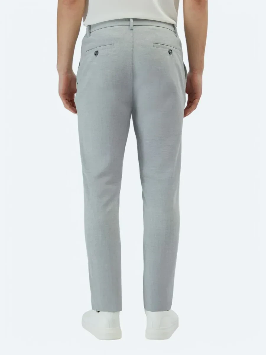 Gri Dokuma Jogging Fit Casual Pantolon - 4