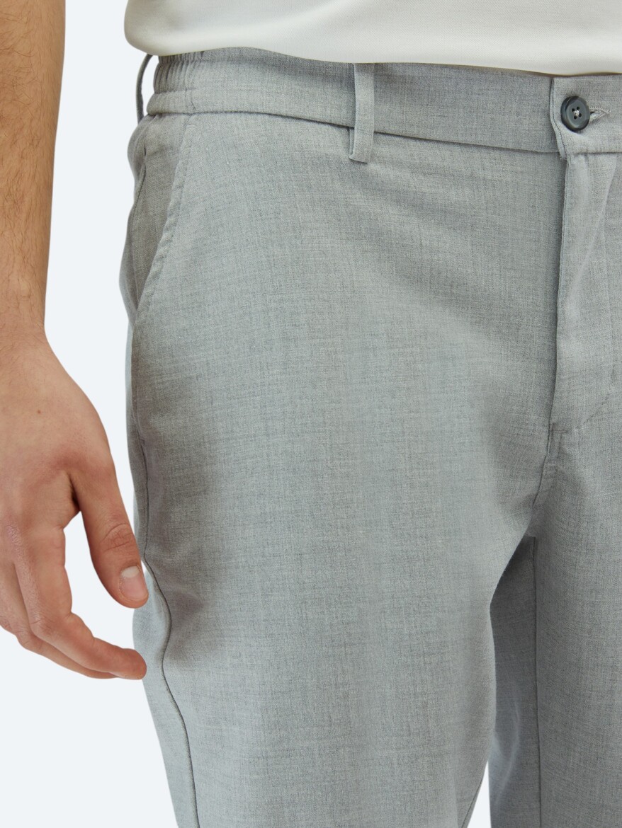 Gri Dokuma Jogging Fit Casual Pantolon - 3