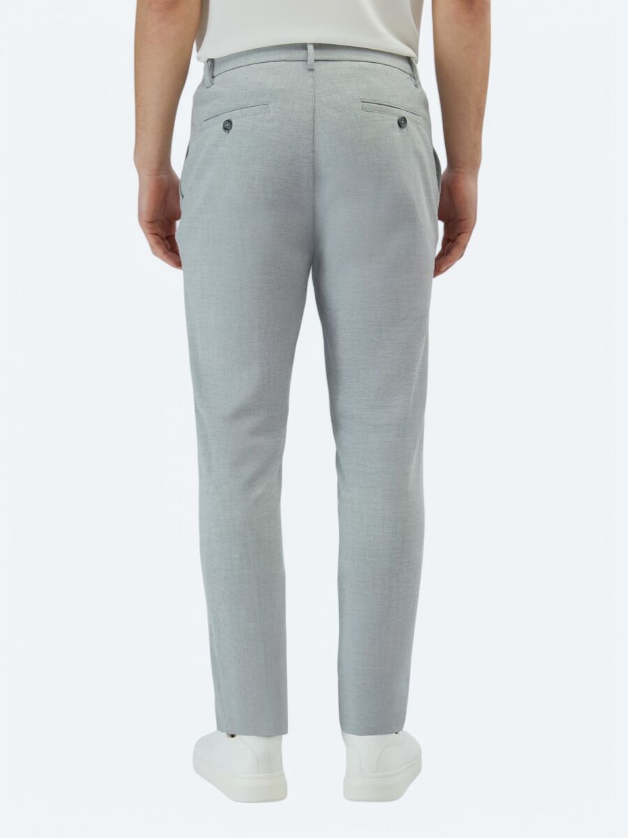 Gri Dokuma Jogging Fit Casual Pantolon - 4