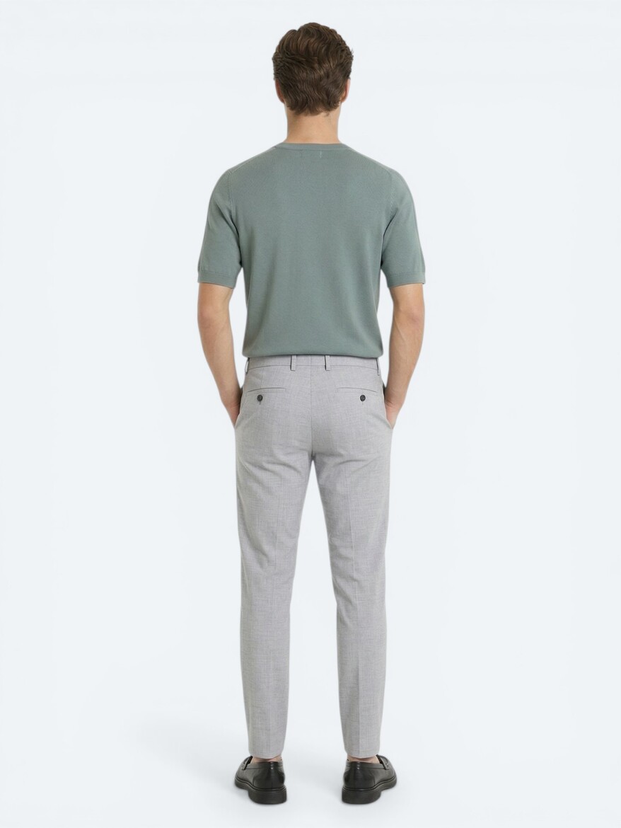 Gri Dokuma Jogging Fit Casual Pantolon - 5