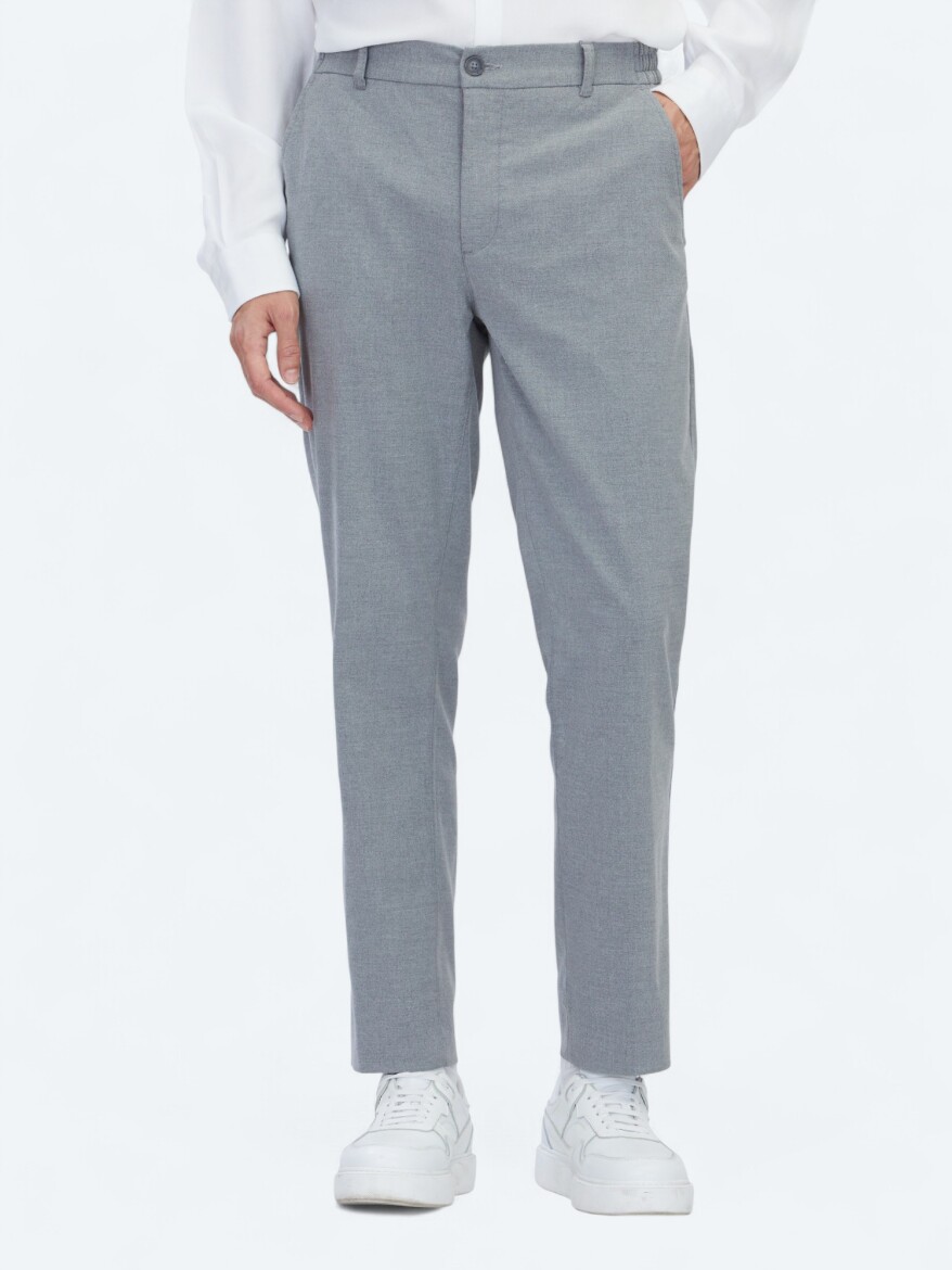 Gri Dokuma Jogging Fit Casual Pantolon - KİP