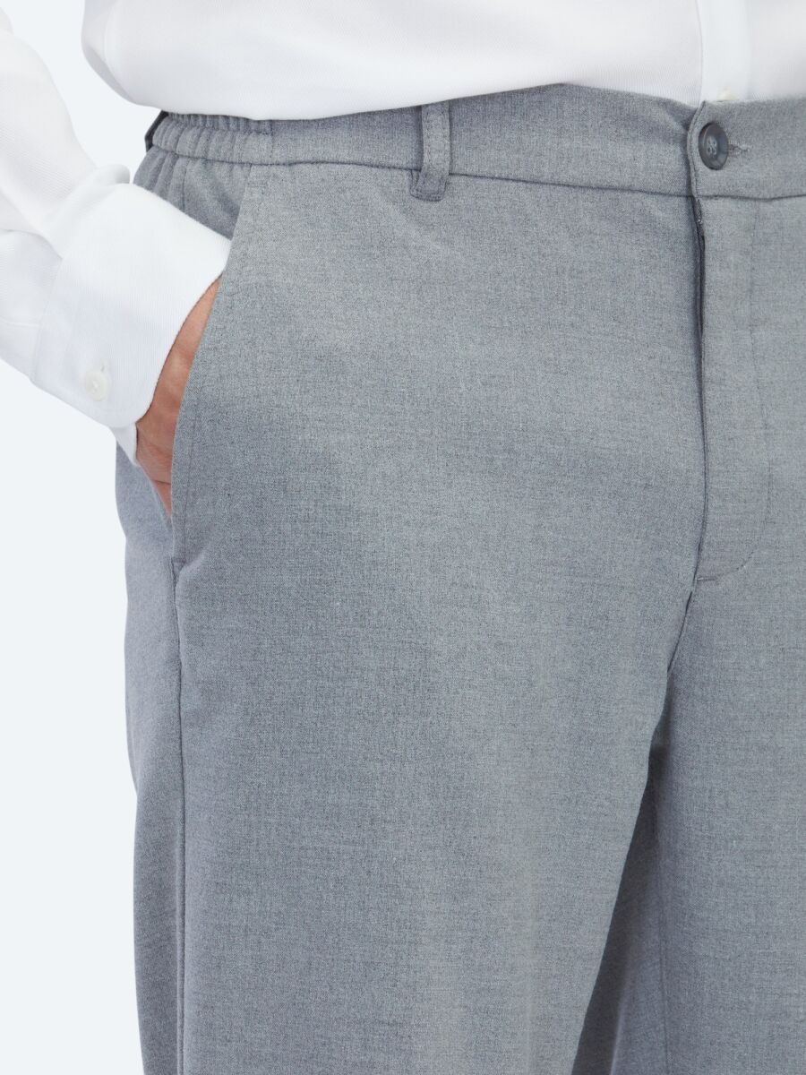 Gri Dokuma Jogging Fit Casual Pantolon - 3