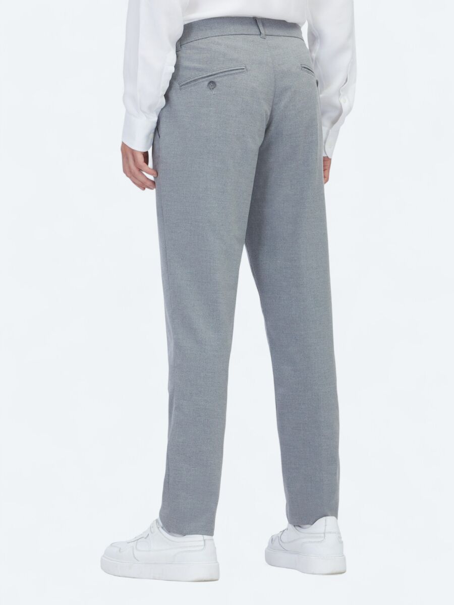 Gri Dokuma Jogging Fit Casual Pantolon - 5