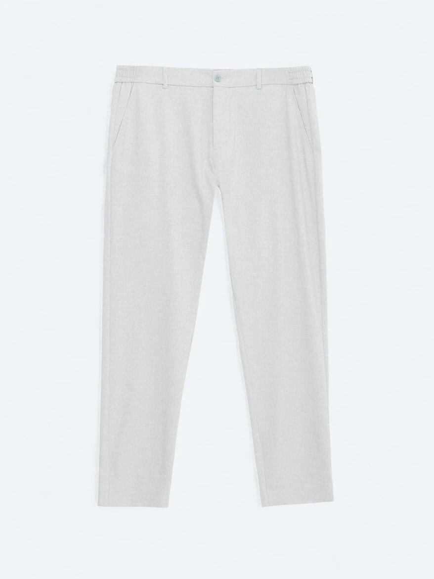 Gri Dokuma Jogging Fit Casual Pantolon 