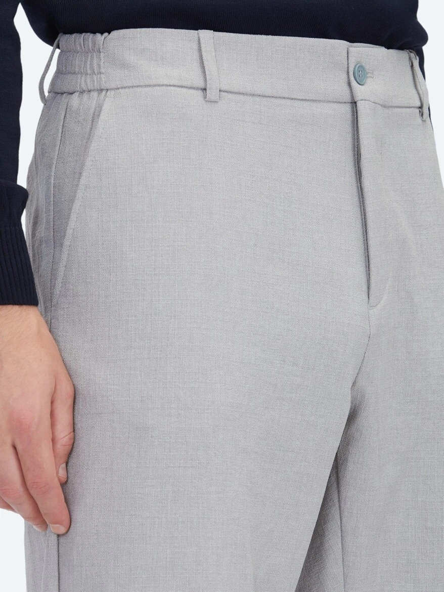 Gri Dokuma Jogging Fit Casual Pantolon - KİP