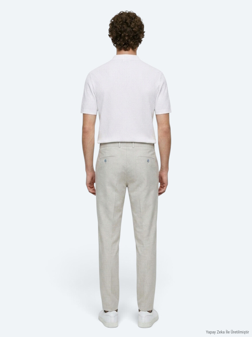 Gri Dokuma Jogging Fit Casual Pantolon - 5