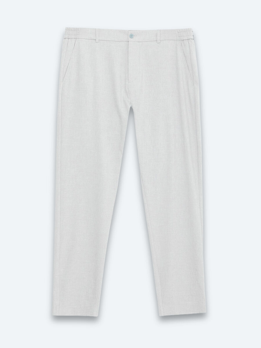 Gri Dokuma Jogging Fit Casual Pantolon - 6