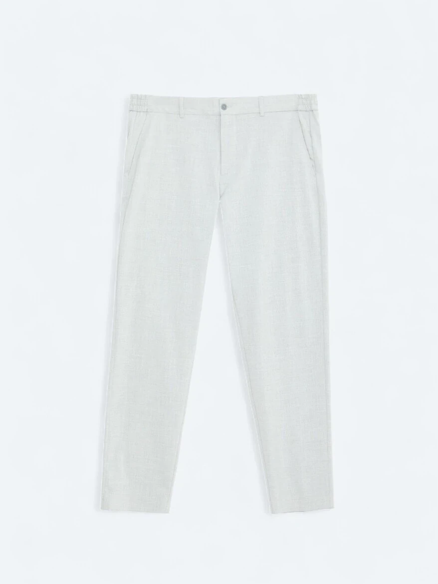 Gri Dokuma Jogging Fit Casual Pantolon 
