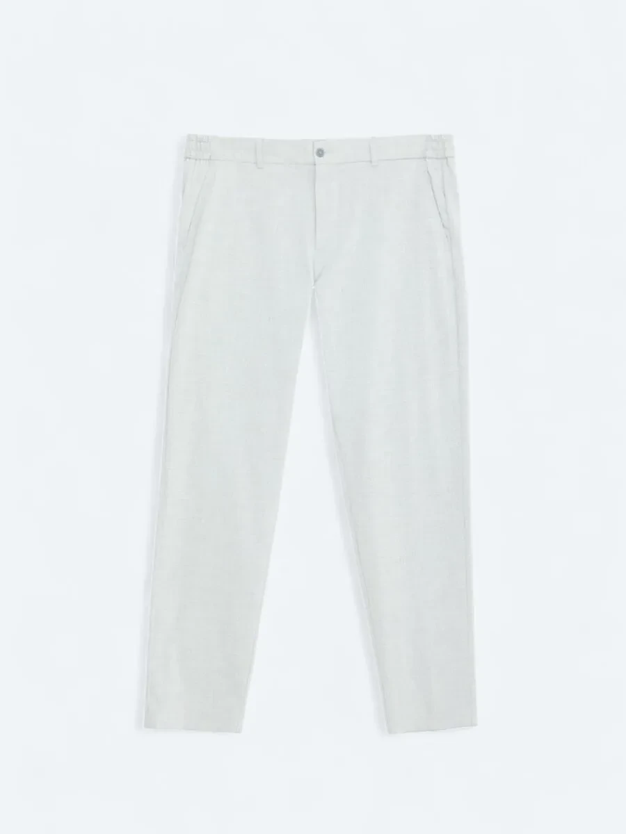 Gri Dokuma Jogging Fit Casual Pantolon - 1