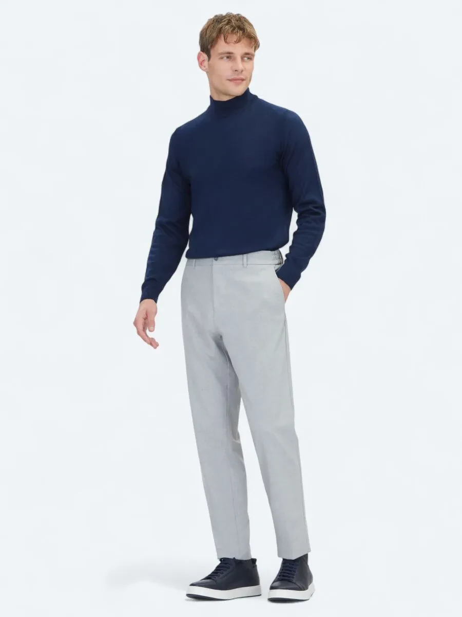 Gri Dokuma Jogging Fit Casual Pantolon - 1