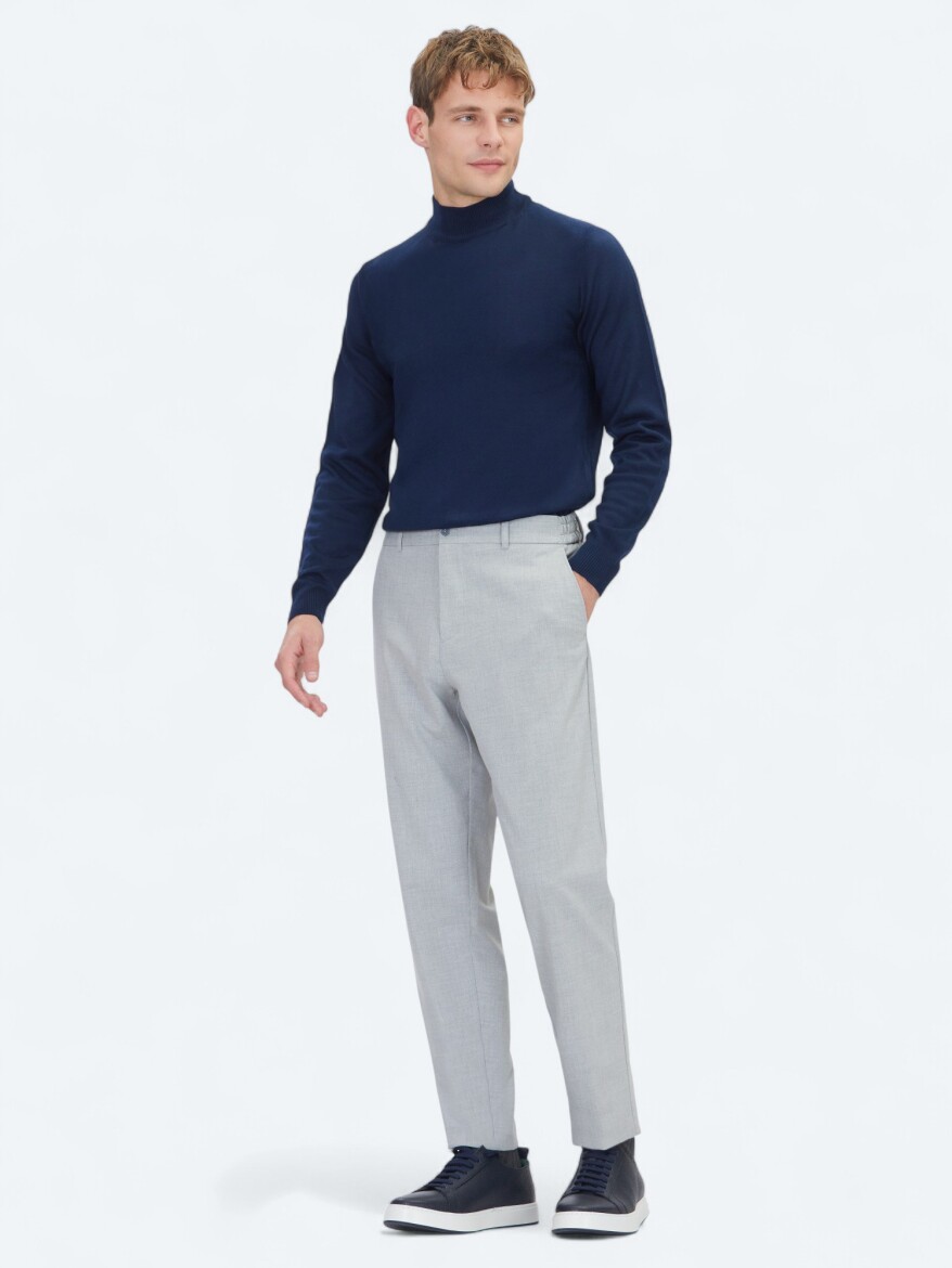 Gri Dokuma Jogging Fit Casual Pantolon - KİP