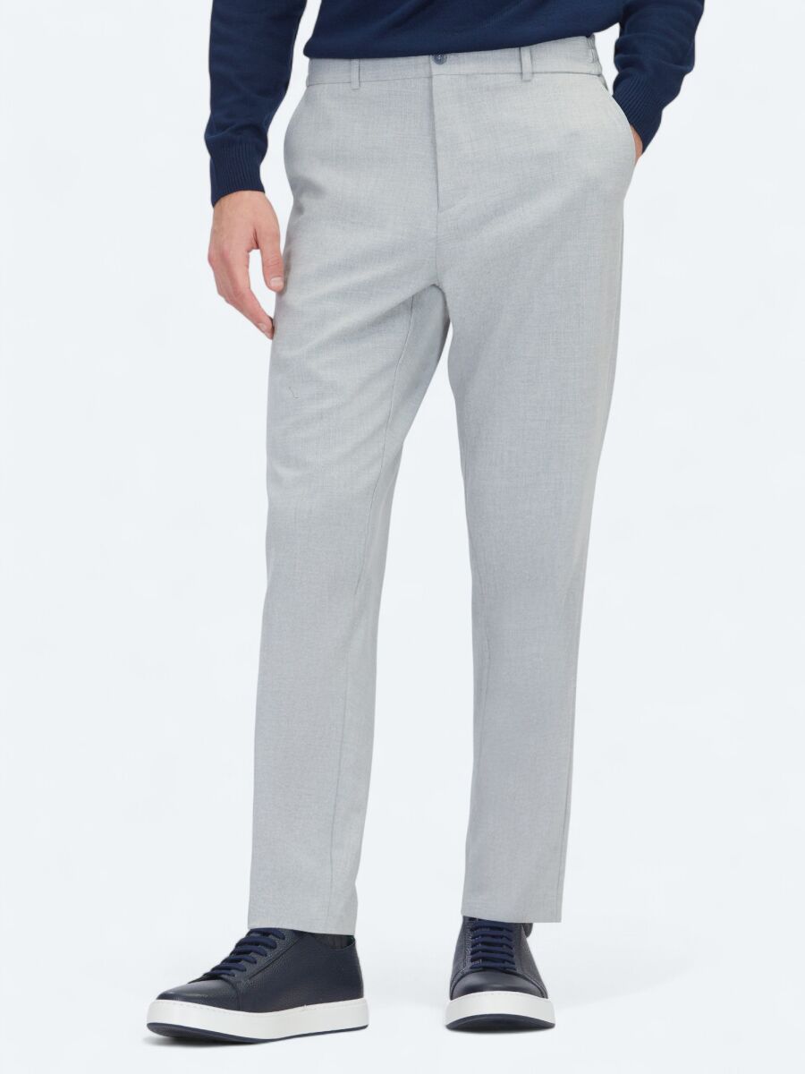 Gri Dokuma Jogging Fit Casual Pantolon - 2
