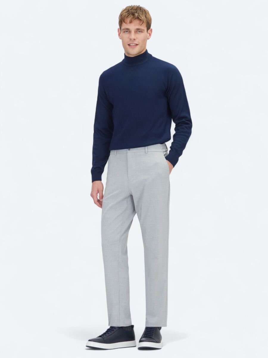 Gri Dokuma Jogging Fit Casual Pantolon - 3