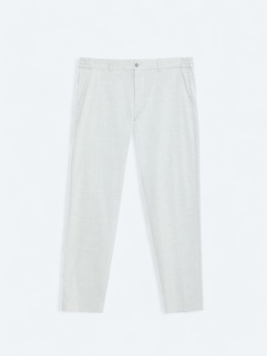 Gri Dokuma Jogging Fit Casual Pantolon - 7