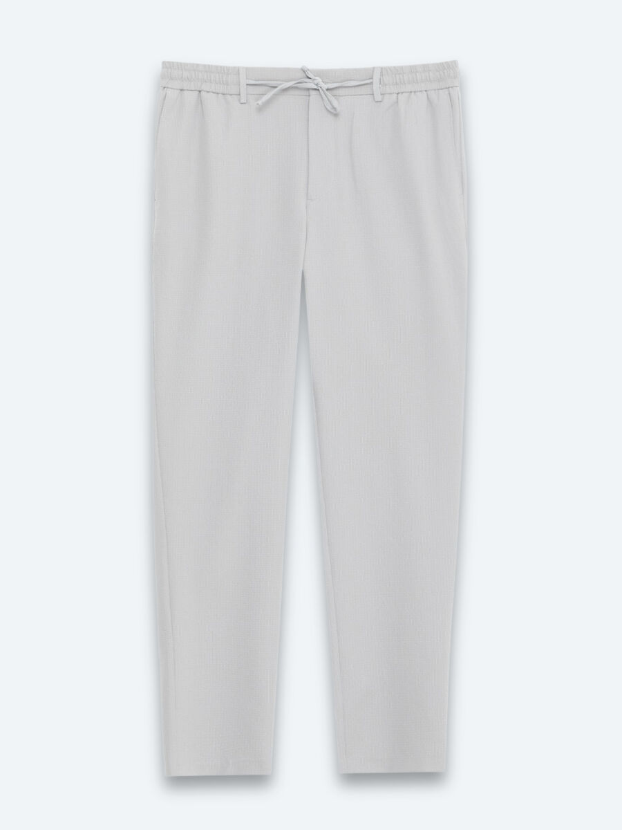 Gri Düz Dokuma Jogging Fit Casual Pantolon - 6