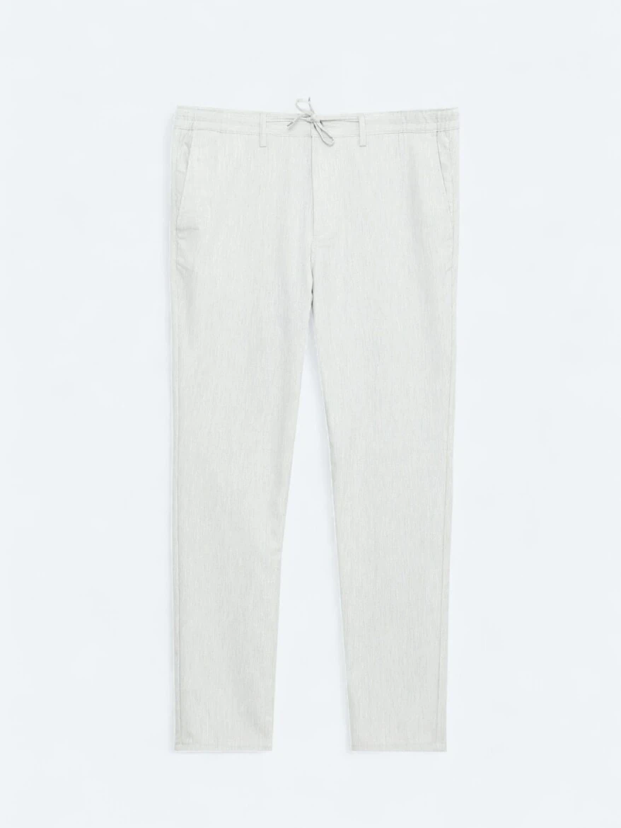 Gri Düz Dokuma Jogging Fit Casual Pantolon 