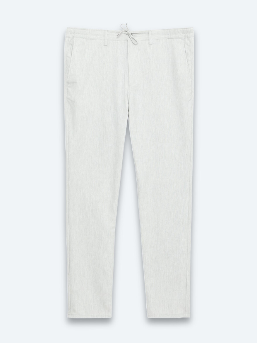 Gri Düz Dokuma Jogging Fit Casual Pantolon - 6
