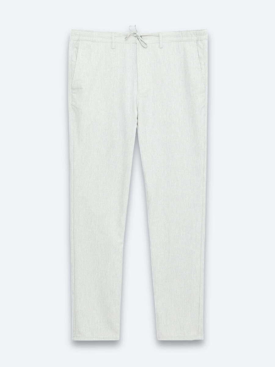 Gri Düz Dokuma Jogging Fit Casual Pantolon - 6