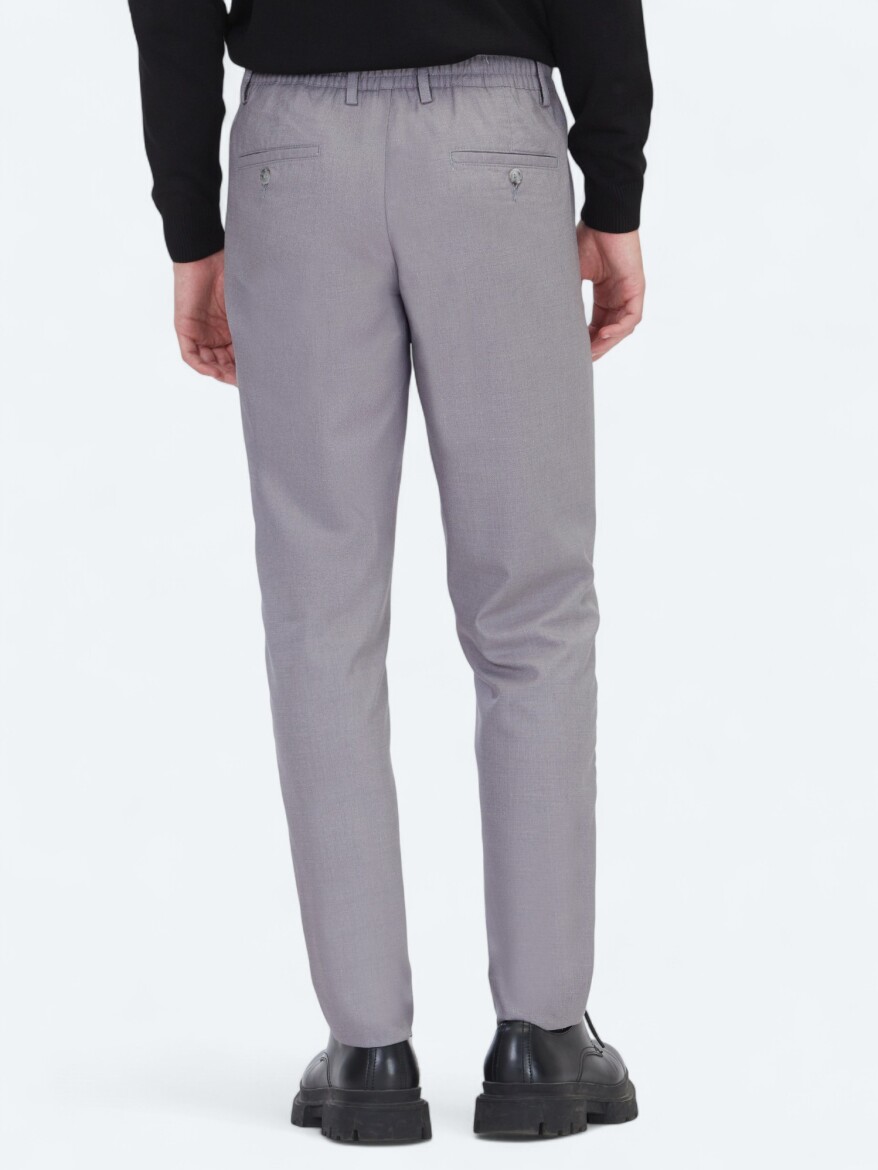 Gri Düz Dokuma Jogging Fit Casual Pantolon - 5