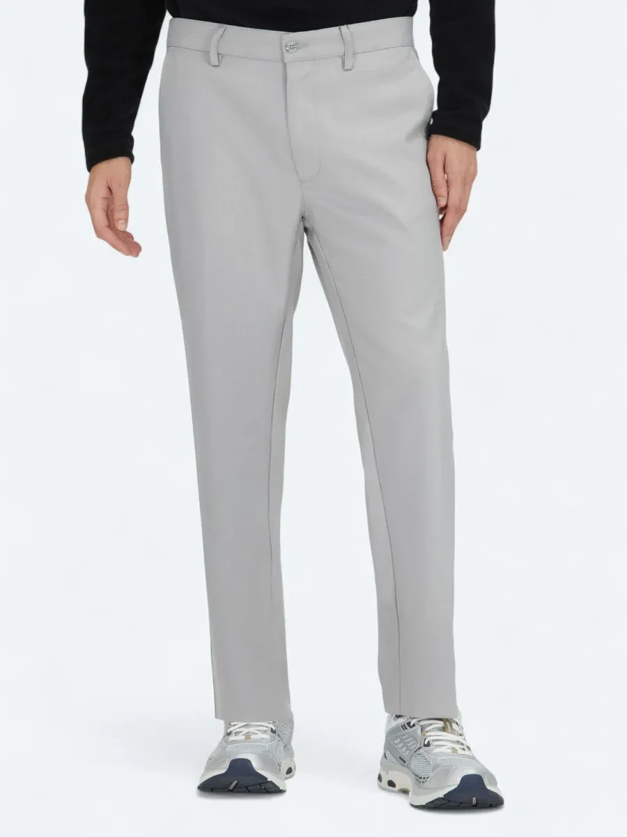 Gri Düz Dokuma Regular Fit Casual Pantolon - 2