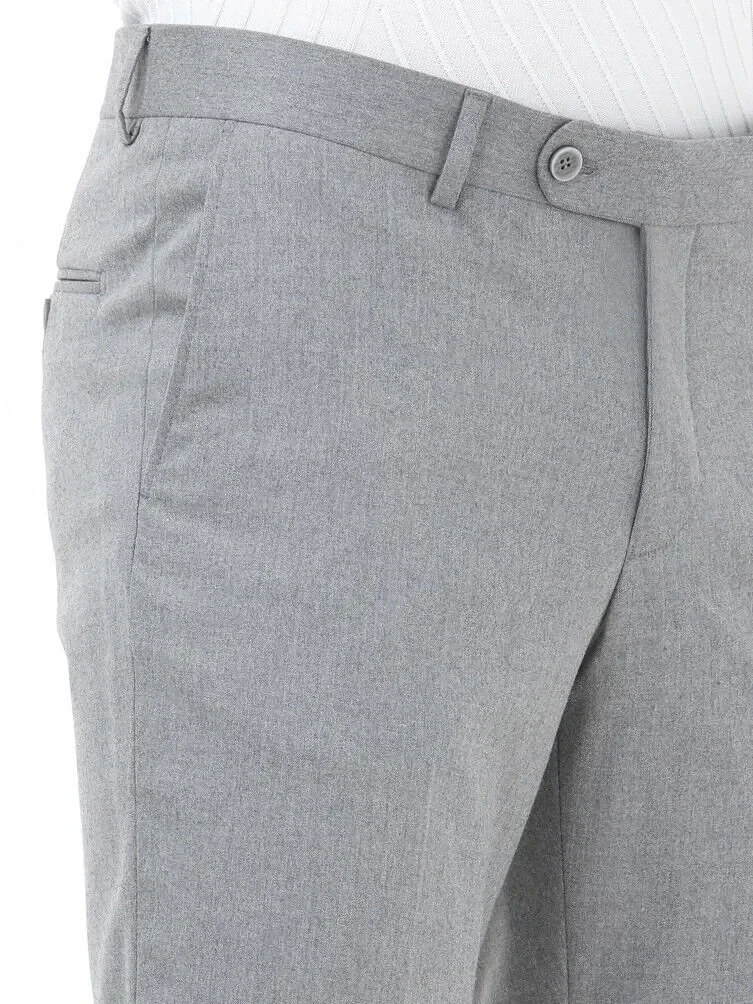 Gri Düz Dokuma Regular Fit Klasik Pantolon - 2
