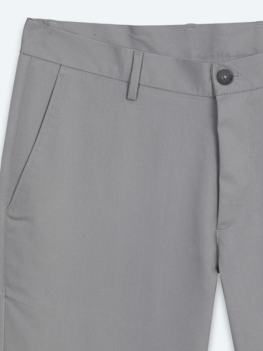 Gri Dokuma Slim Fit Casual Pantolon - 6