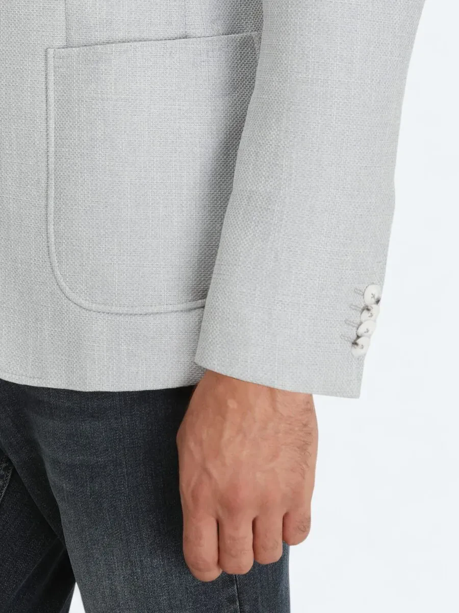 Gri Düz Modern Fit Ceket - 5