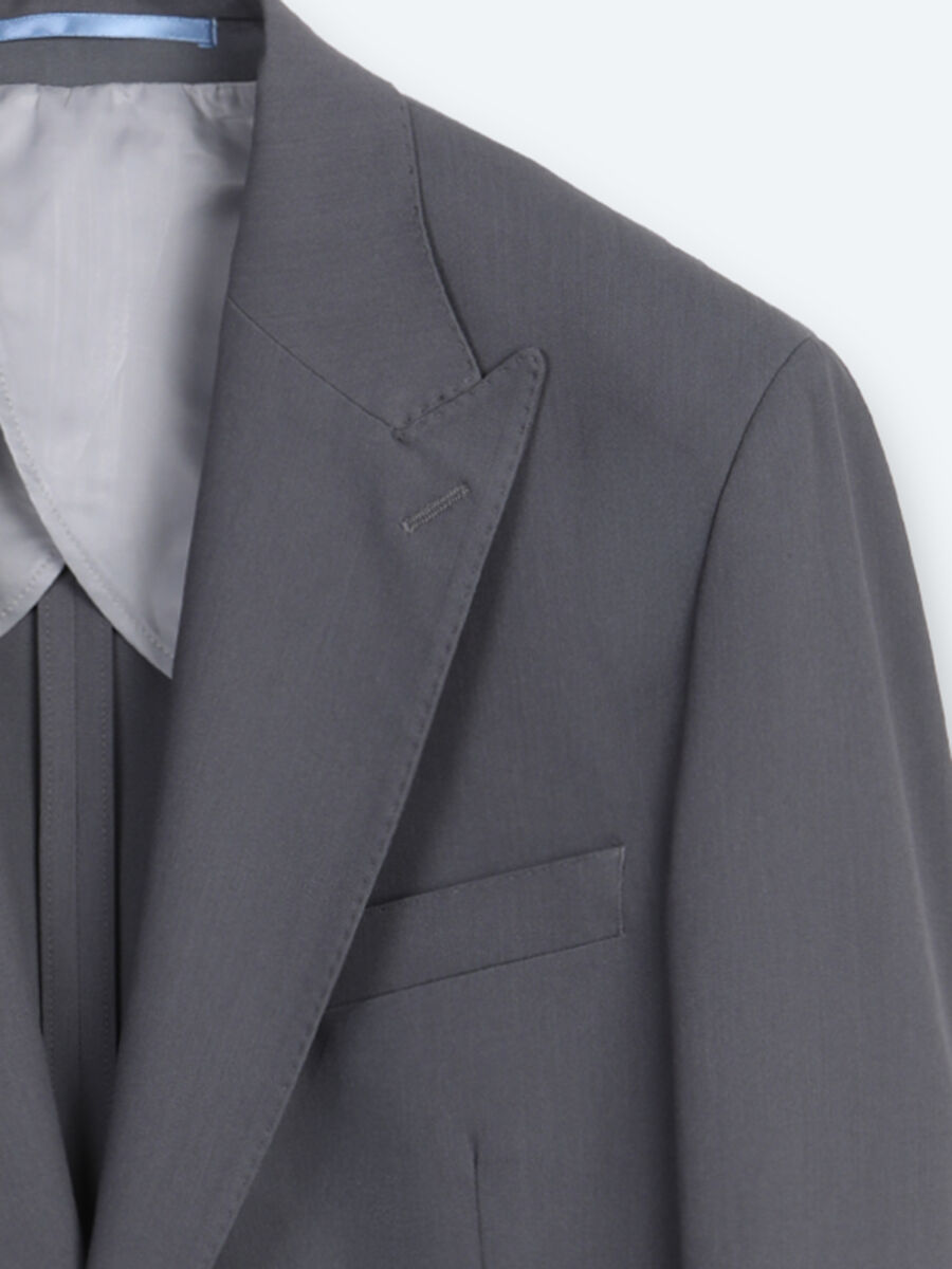 Gri Düz Modern Fit Takım Elbise - 8