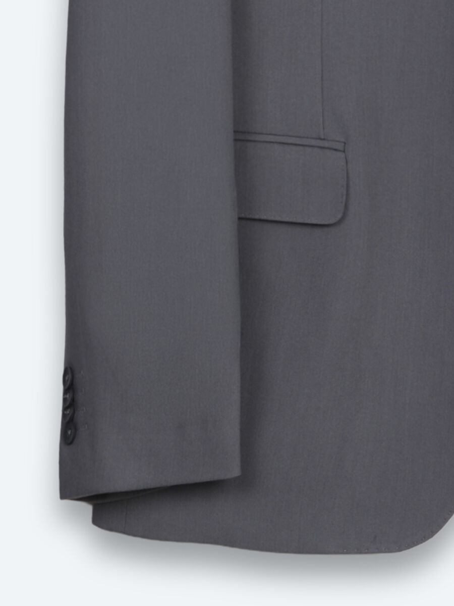 Gri Düz Modern Fit Takım Elbise - 9