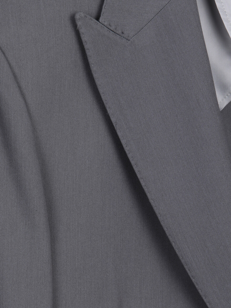 Gri Düz Modern Fit Takım Elbise - 10