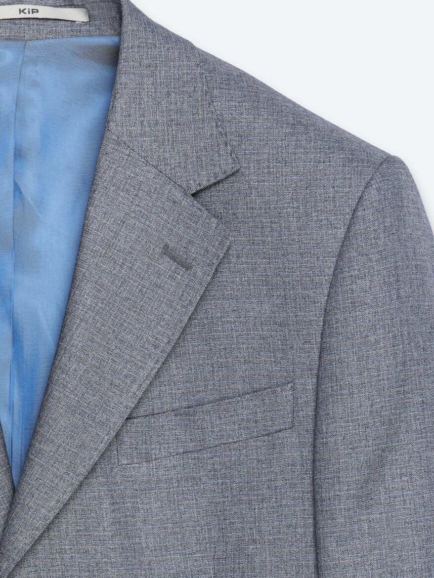 Gri Düz Modern Fit Takım Elbise - 8