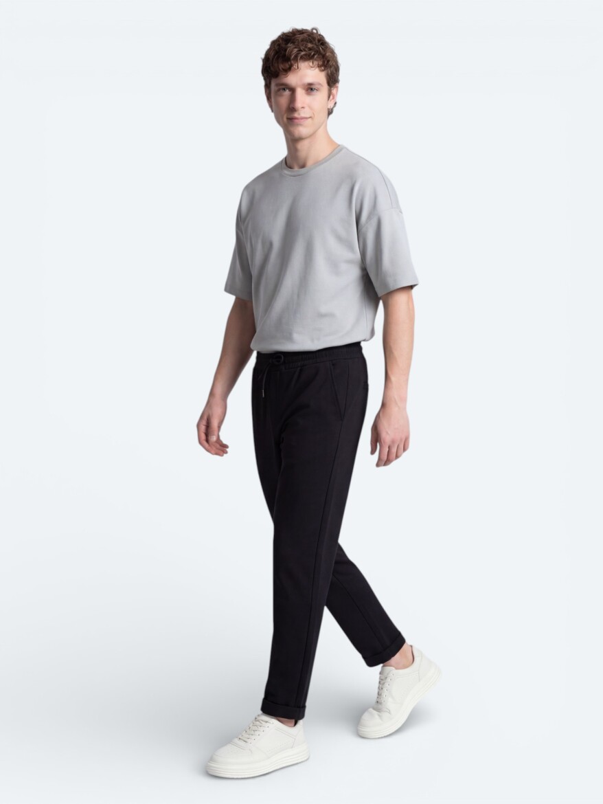 Gri Düz T-Shirt - 3