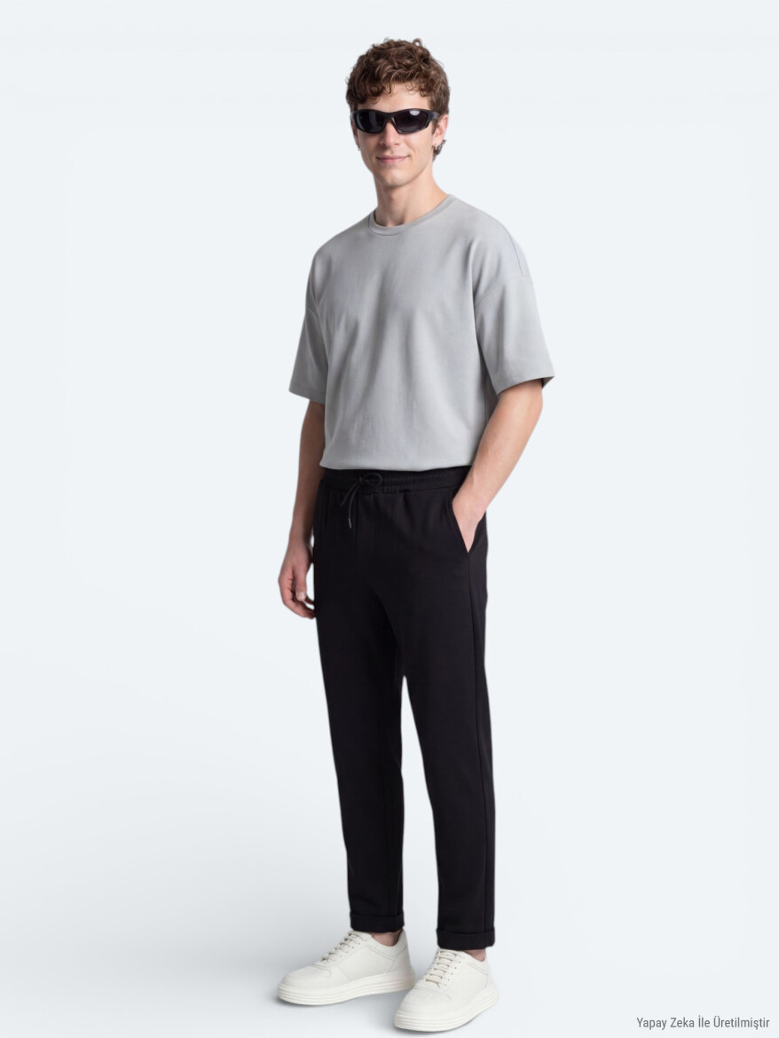 Gri Düz T-Shirt - 2