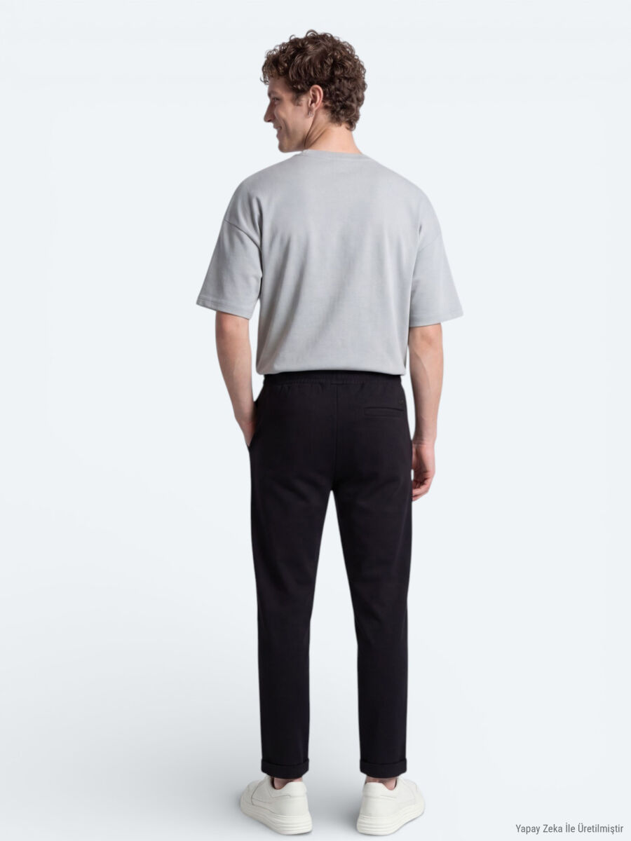 Gri Düz T-Shirt - 5