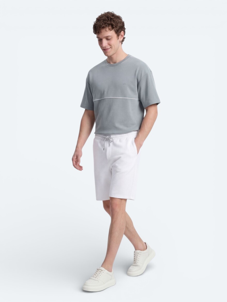 Gri Düz T-Shirt - 3
