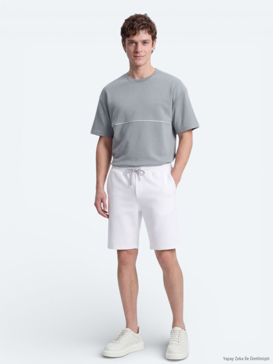 Gri Düz T-Shirt - 2