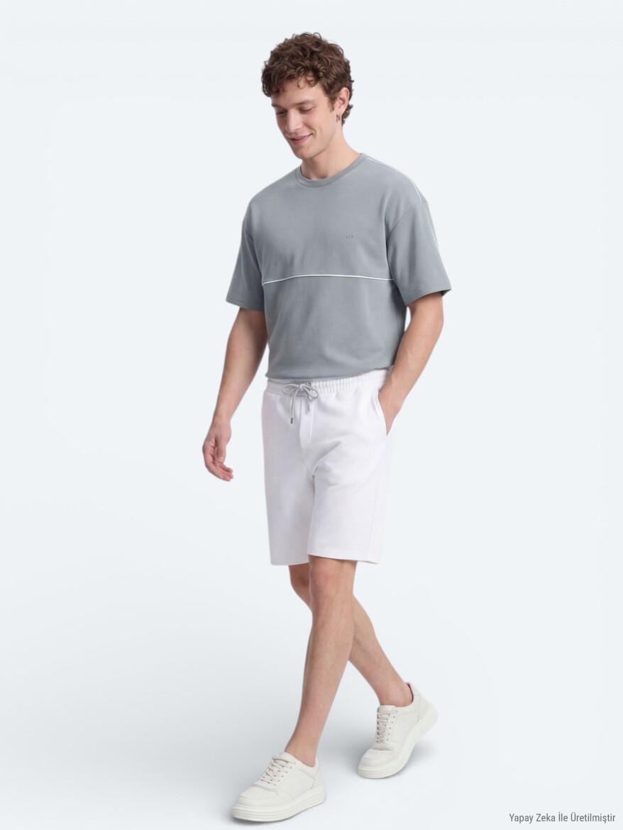 Gri Düz T-Shirt - 3