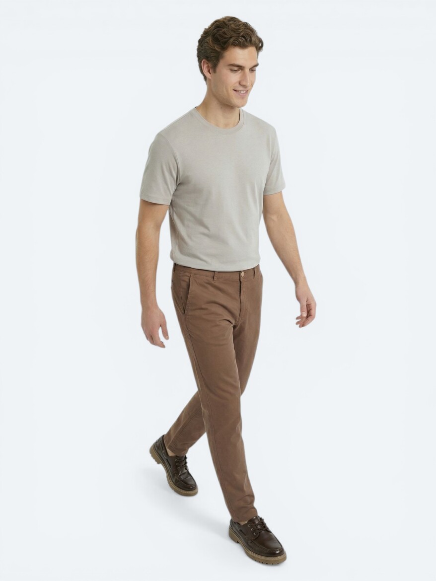 Gri Düz T-Shirt - 4